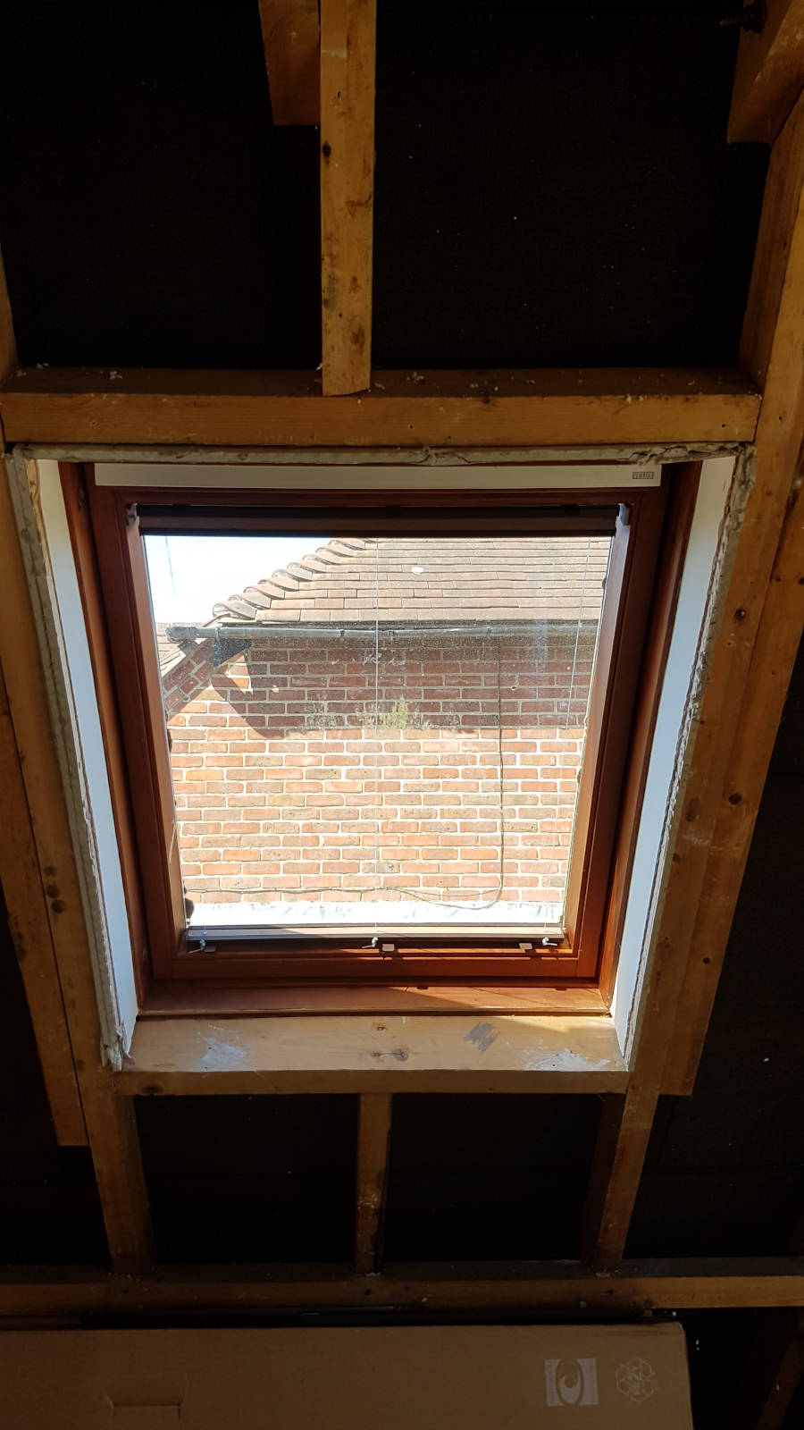 Image of chichester bathroom velux skylight and blind before <h2>2021-08-06 - Bringing Light and Shade to a Bathroom in Chichester</h2>