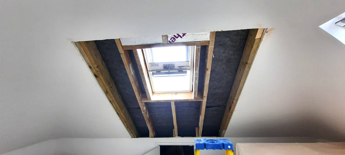 Image of to begin a neat incision in roof lining <h2>2021-09-24 - Loft Transormation Close to Our Sussex Base</h2>