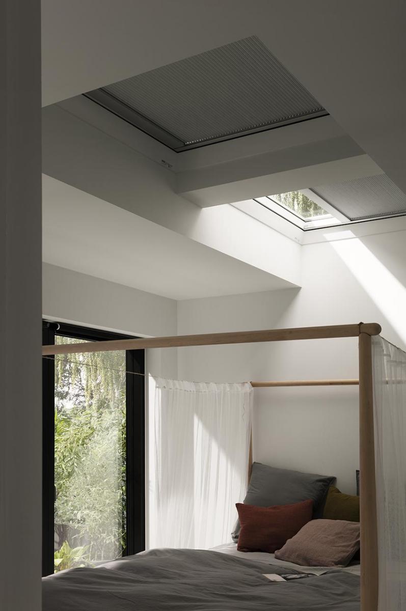 An image of VELUX® Pleated Flat Roof Window Blinds goes here.
